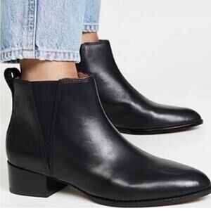 Madewell Carina Ankle Leather Boots Black Womens Size 7